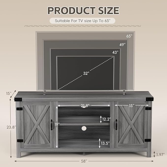YESHOMY Modern Farmhouse TV Stand - Image 2