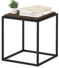 Furinno Moretti Cube Modern Stackable End Table Shelf, Columbia Walnut by Furinno-FitsYourSpaceFitsYourBudget