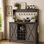 4ever2buy Farmhouse Coffee Bar Cabinet by 4ever2buy