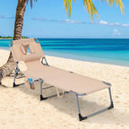 Goplus Tanning Chair, Folding Adjustable Patio Lounge Chair - Image 2