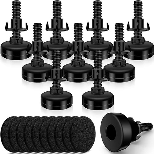 10 Set Adjustable Furniture Leveling Feet, Adjustable Leg Levelers by Holimax