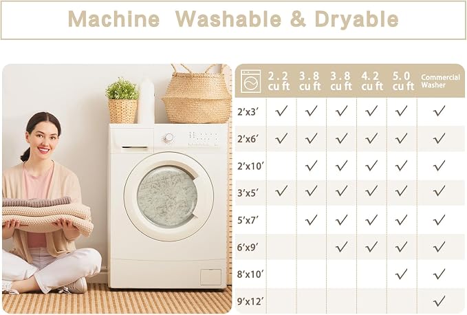 Washable Rugs 9x12 Area Rugs for Living Room, Dining Room Carpet | Ultra Soft - Image 9
