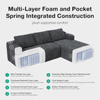 Novilla L-Shape Sectional Couches - Image 4