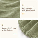 2 Pieces Sectional Couch Covers L Shaped Cover XXXL Light Sage | Thick Washable - Image 7