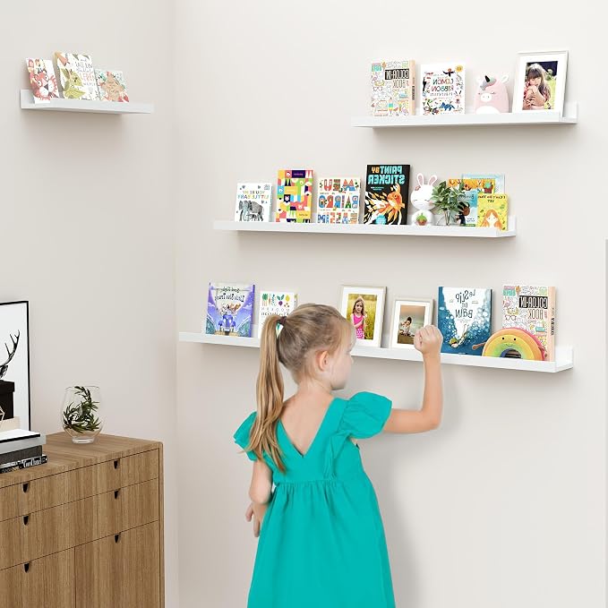 Floating Shelves for Wall, 24 inch Wood Floating Shelves Set of 2, Picture - Image 6