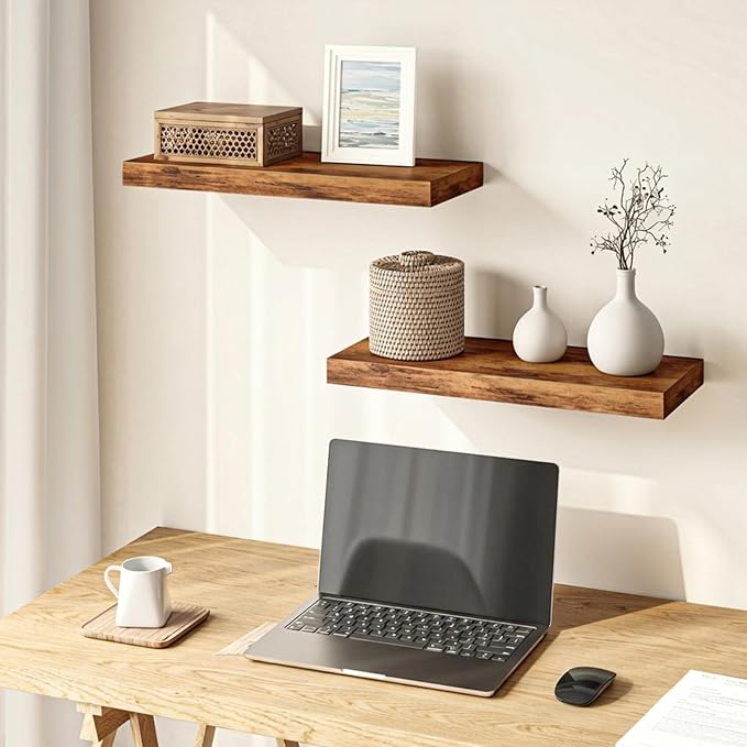 Fixwal Floating Shelves for Wall, 15.7" Wood Wall Mounted Shelves for Living - Image 4