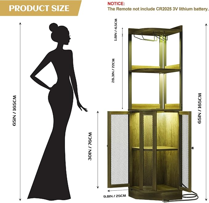 EOYUTLLY Corner Bar Cabinet - Image 2