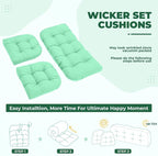 DANGHOOGY Wicker Chair Cushions, Waterproof Outdoor Loveseat Cushions - Image 6