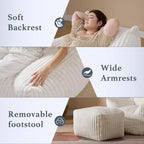 Oversized Bean Bag Chaise Lounge Chair Indoor - Image 4