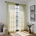 SpaceDresser Check Sheer Curtains 84 Inches 2 Panels Set, Rod Pocket Plaid - Image 4