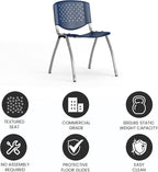 Flash Furniture HERCULES Series 880 lb. Capacity Navy Plastic Stack Chair - Image 5