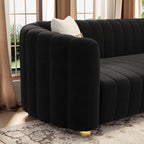 KEAI 83.46" Velvet Couch for Living Room Large Modern Sofa - Image 3