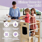 labebe Toddler Standing Tower for 12M+, Montessori Foldable Learning Standing - Image 7
