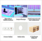 chartustriable 81IN LED TV Stands w/50 inch Fireplace Power Outlet - Image 8