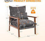 VINGLI Mid-Century Modern Cloud Accent Armchair - Image 2