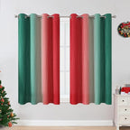 Red and Green Ombre Blackout Curtains 52Wx54L 2 Panels | Ombre Christmas - Image 2