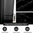 SpaceDresser Check Sheer Curtains 54 Inches Long - Image 4