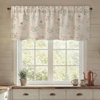 Kitchen Valances for Windows, Farmhouse Floral 52x18 Inch, 1 Panel | Country - Image 2