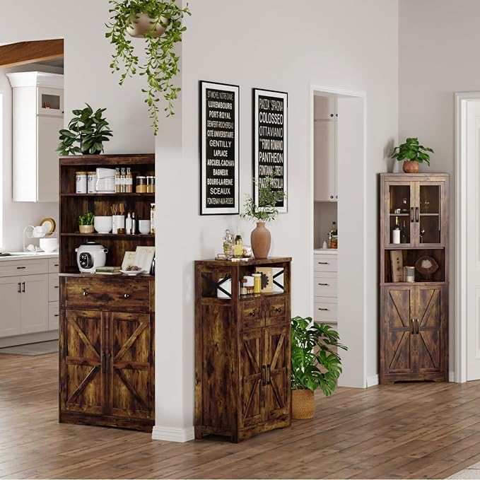 FiveWillowise Rustic Brown Farmhouse Storage Cabinet - Image 2
