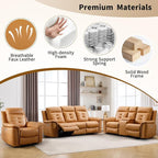 ANJ 3-Piece Faux Leather Power Recliner Sofa Set - Image 7