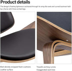Furgle Mid Century Modern Shell Lounge Chair, PU Leather, Tripod Plywood - Image 6