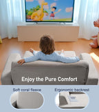 3-in-1 Extra Wide Convertible Kids Couch, Flip Open Toddler Couch to Lounger - Image 4