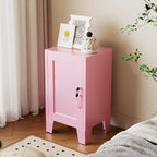 ALBAD Metal Nightstand with Lockable Cabinet, Compact Mini Locker Bedside Table - Image 2