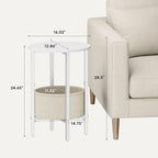 Vagusicc Round Side Table End Table - Image 3
