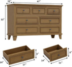 IDEALHOUSE 7 Drawer Dresser, Large Wooden Storage Chest of Drawers - Image 2