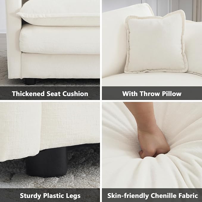 mikibama Luxury 3 Piece Sofa Set, 2 Pieces of Single Sofa and 1 Piece of 3 - Image 5