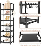 LANTEFUL Tall Shoe Rack 7 Tier Narrow Shoe Shelf Storage - Image 4