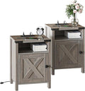 Fameill Farmhouse End Tables Set of 2, Nightstands by Fameill