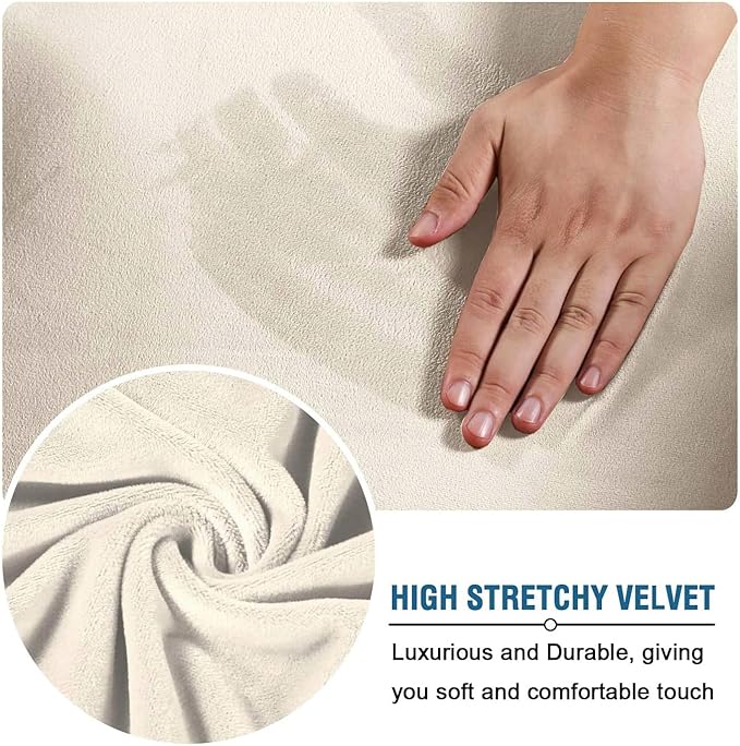 H.VERSAILTEX Real Velvet Plush 3 Piece Stretch Sofa Covers Couch Covers - Image 4