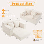 Boneless Loveseat Sleeper Sofa Bed, 3-in-1 Convertible Sofa Bed and Futon Couch - Image 2