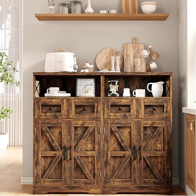 Befrases Set of 2 Farmhouse Storage Cabinet - Image 2