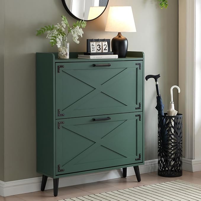 Barnyatoh Shoe Storage Cabinet, Farmhouse Shoe Organizer by Barnyatoh