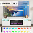 PRETZI Fireplace TV Stand with 36" Fireplace Up to 90" TVs, Remote Control - Image 2