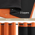 MIULEE Fall Orange 100% Blackout Curtains - Image 3