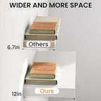 40Inch White Floating Shelves for Wall, 12 Inch Deep Shelves for Bedroom - Image 5