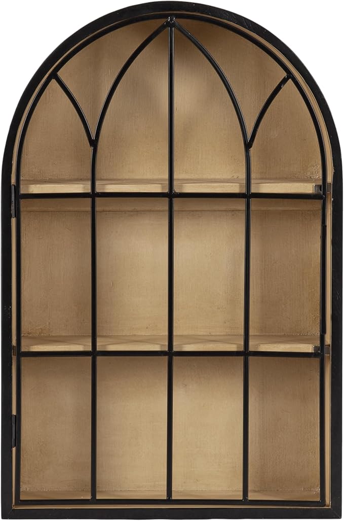 Kate and Laurel Megara Decorative Wooden Hanging Arched Wall Cabinet - Image 8