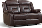EBELLO Manual Faux Leather Loveseat Recliner, 2 Seat Reclining Sofa Chair - Image 7