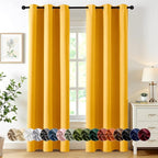 MIULEE Blackout Curtains for Bedroom 2 Panels 40 x 84 Inch Long Yellow | by MIULEE