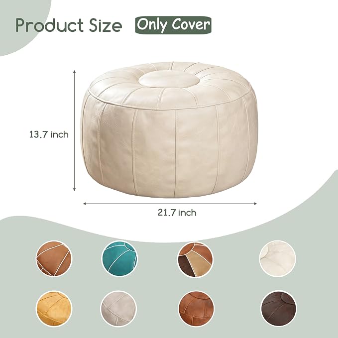 Thgonwid Unstuffed Moroccan Storage Pouf Foot Stool Ottoman Seat, No Filler - Image 3
