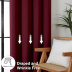 Simplebrand Ava Burgundy Blackout Curtains - Image 7