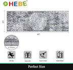 HEBE Hallway Runner Rug 2'x6', Washable Non Slip Kitchen Rug Runner | Soft Boho - Image 2