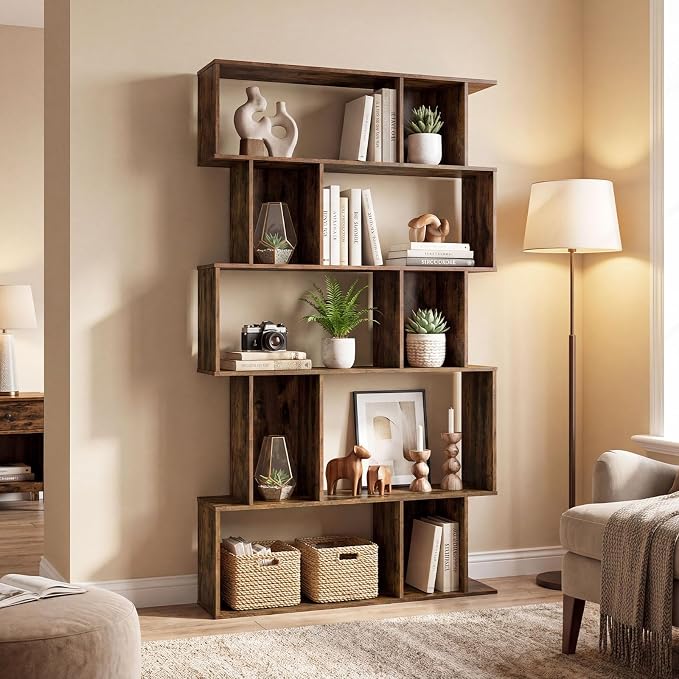 Giantex 5-Tier Bookshelf, 10-Cube Geometric Book Case - Image 9