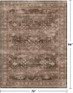 Boho Brown Living Room Rug 6x8 - Image 2