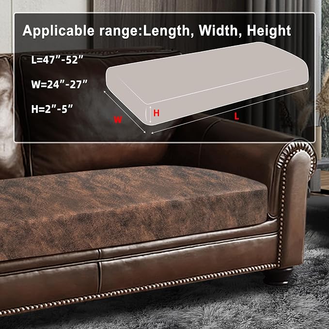 ANARACHON Leather Look Couch Cushion Covers Sofa Seat Slipcovers Sets Couches - Image 3