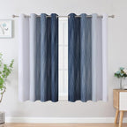 Navy Blue and Greyish White Blackout Curtains - Image 2