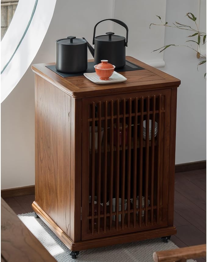 Sofas Chinese Style Wooden Sofa Side Table Tea Cabinet Mobile Tea Side Cabinet - Image 5